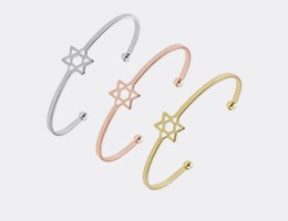 六芒星开口手镯